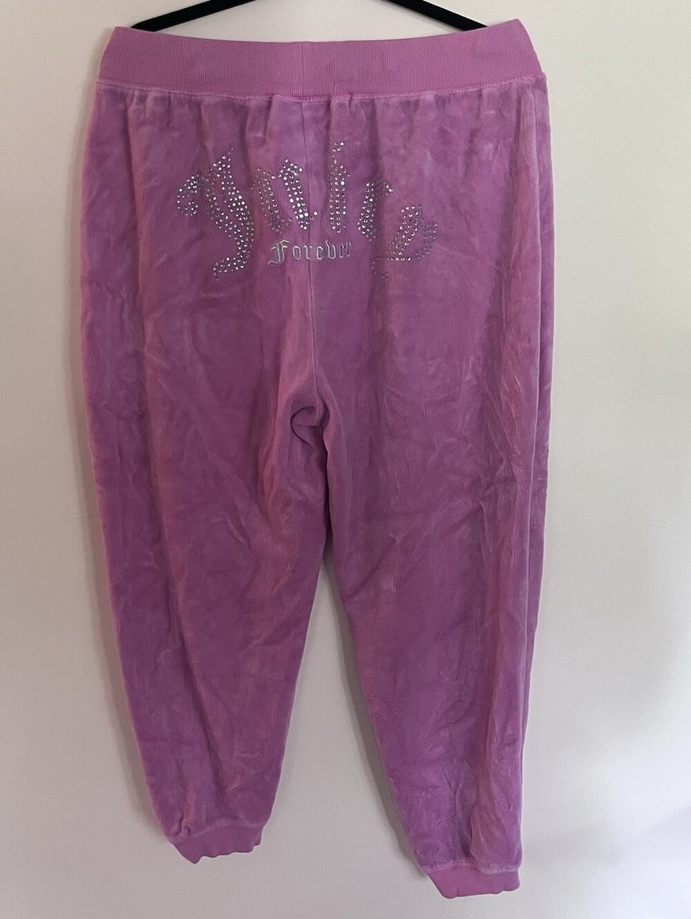 Juicy Couture x Forever 21 Pink Velour Joggers /Sweatpants Rhinestone Size 1X